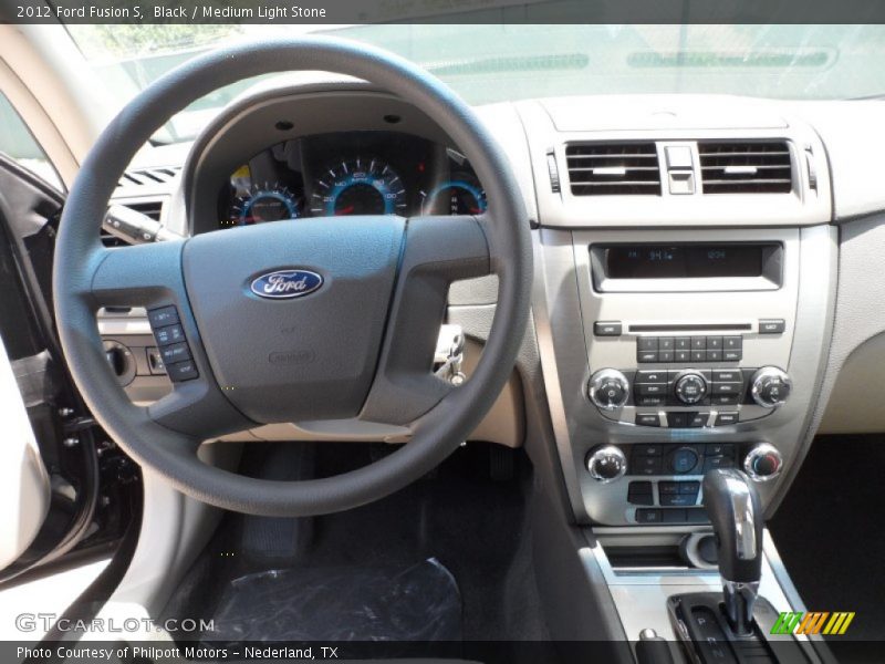 Black / Medium Light Stone 2012 Ford Fusion S