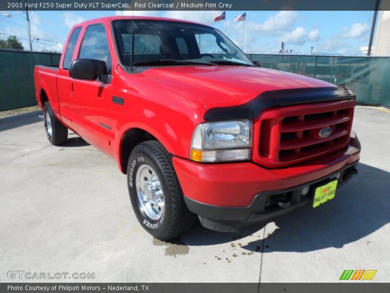 Red Clearcoat / Medium Flint Grey 2003 Ford F250 Super Duty XLT SuperCab