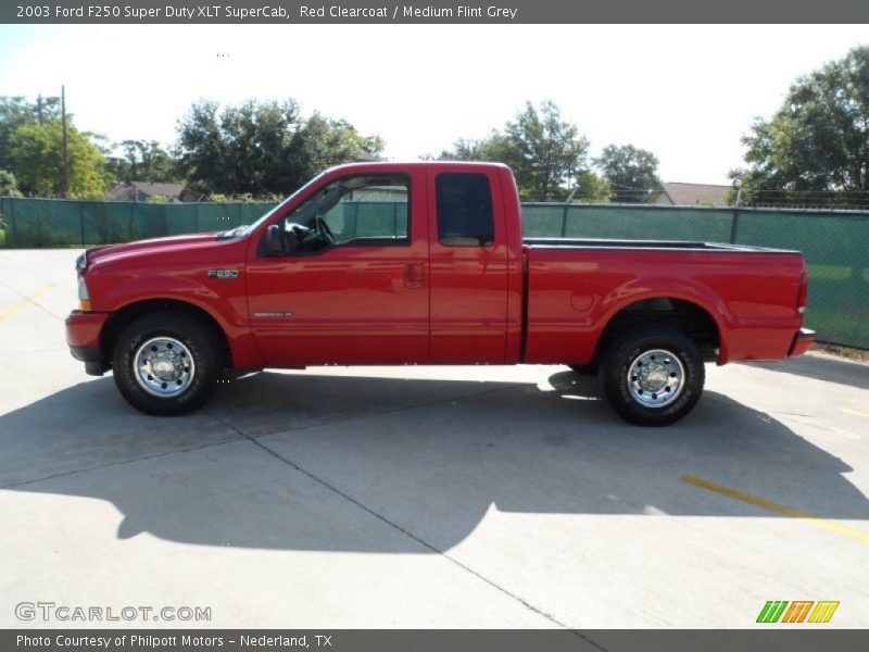 Red Clearcoat / Medium Flint Grey 2003 Ford F250 Super Duty XLT SuperCab