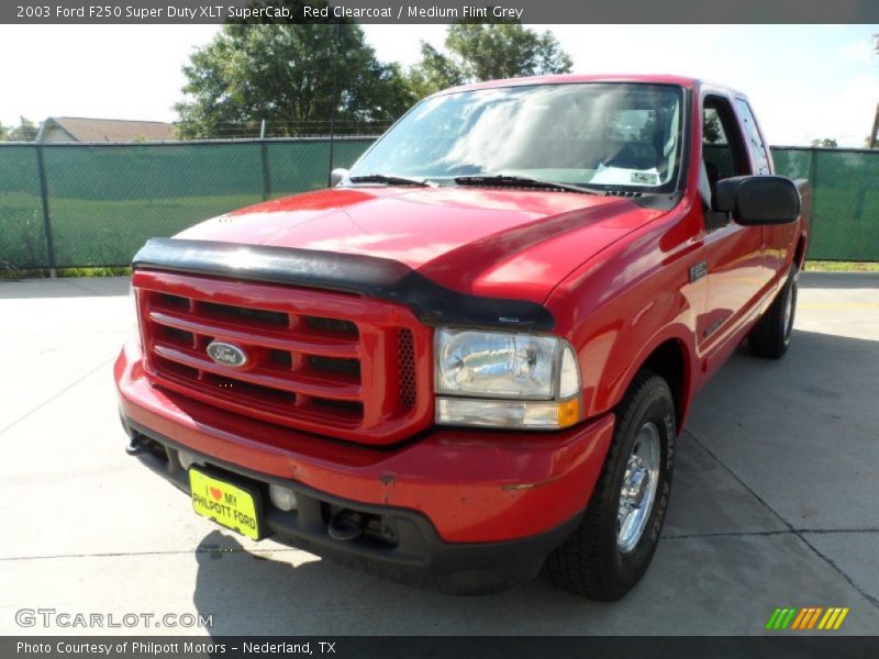 Red Clearcoat / Medium Flint Grey 2003 Ford F250 Super Duty XLT SuperCab