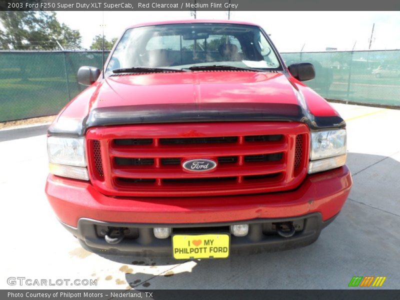 Red Clearcoat / Medium Flint Grey 2003 Ford F250 Super Duty XLT SuperCab