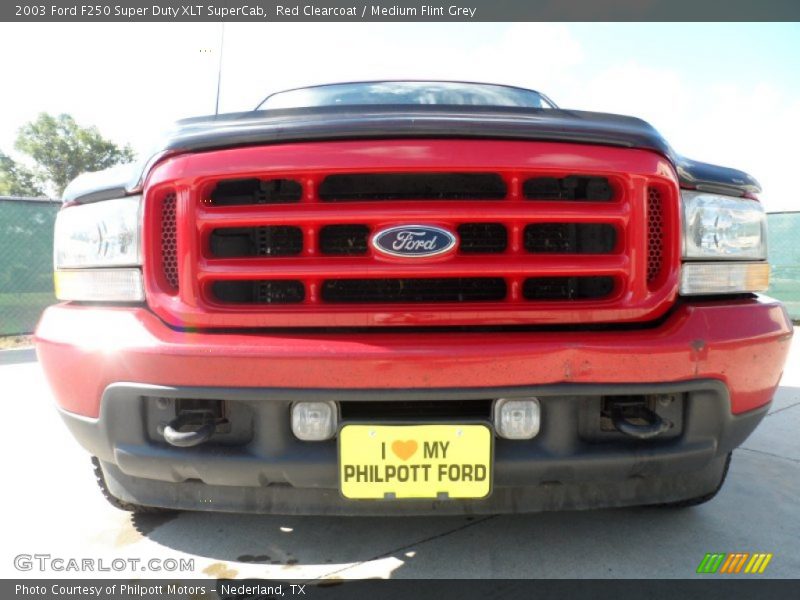 Red Clearcoat / Medium Flint Grey 2003 Ford F250 Super Duty XLT SuperCab