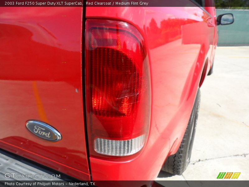 Red Clearcoat / Medium Flint Grey 2003 Ford F250 Super Duty XLT SuperCab