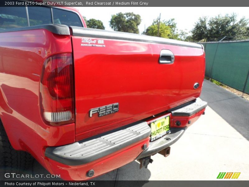 Red Clearcoat / Medium Flint Grey 2003 Ford F250 Super Duty XLT SuperCab