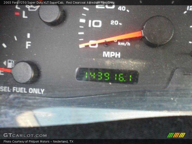 Red Clearcoat / Medium Flint Grey 2003 Ford F250 Super Duty XLT SuperCab