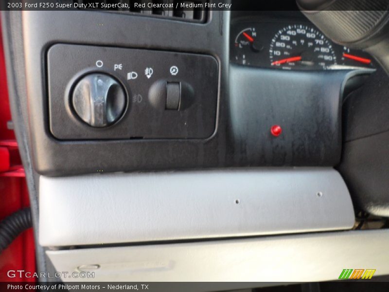 Red Clearcoat / Medium Flint Grey 2003 Ford F250 Super Duty XLT SuperCab