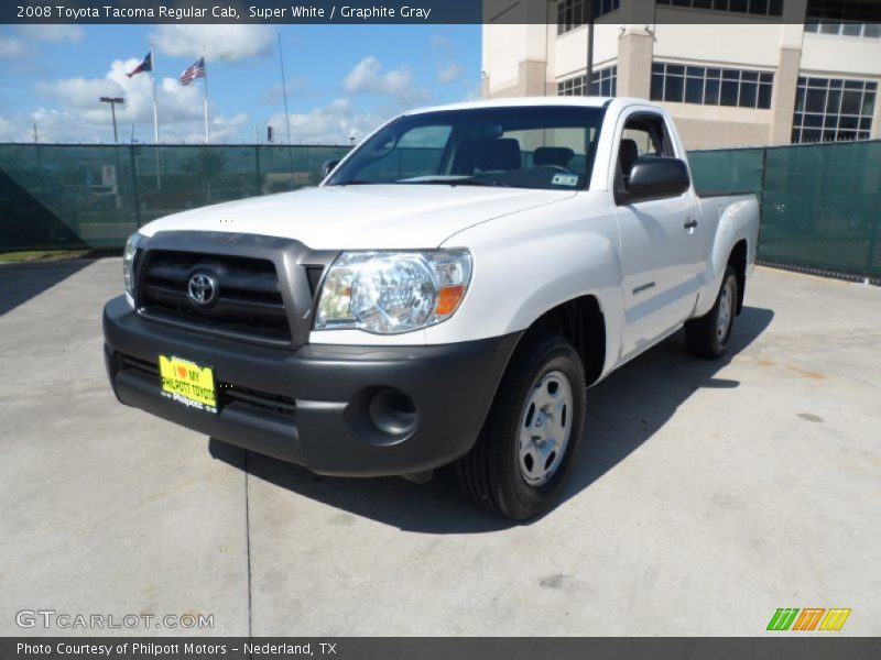 Super White / Graphite Gray 2008 Toyota Tacoma Regular Cab