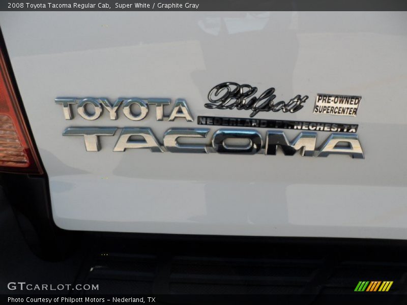 Super White / Graphite Gray 2008 Toyota Tacoma Regular Cab