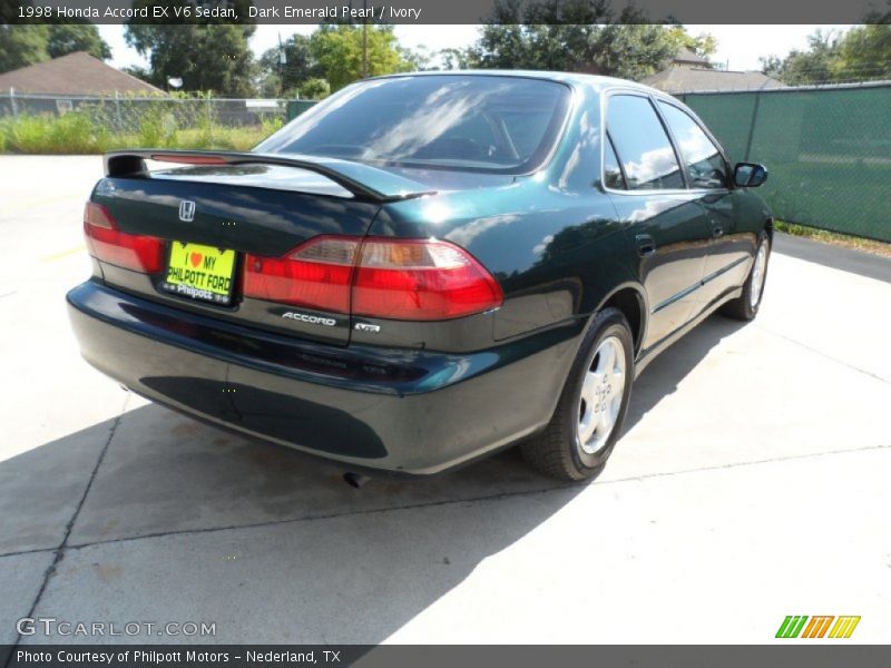 Dark Emerald Pearl / Ivory 1998 Honda Accord EX V6 Sedan