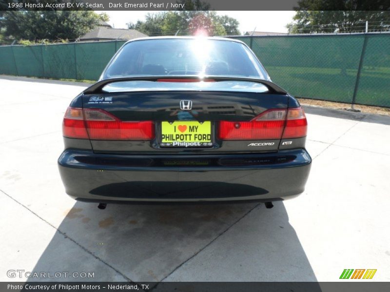 Dark Emerald Pearl / Ivory 1998 Honda Accord EX V6 Sedan