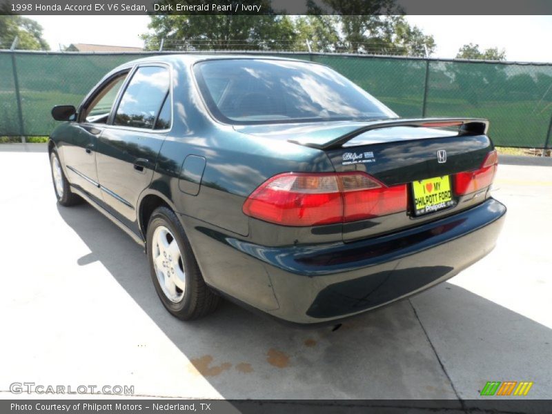 Dark Emerald Pearl / Ivory 1998 Honda Accord EX V6 Sedan