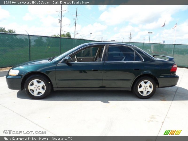 Dark Emerald Pearl / Ivory 1998 Honda Accord EX V6 Sedan