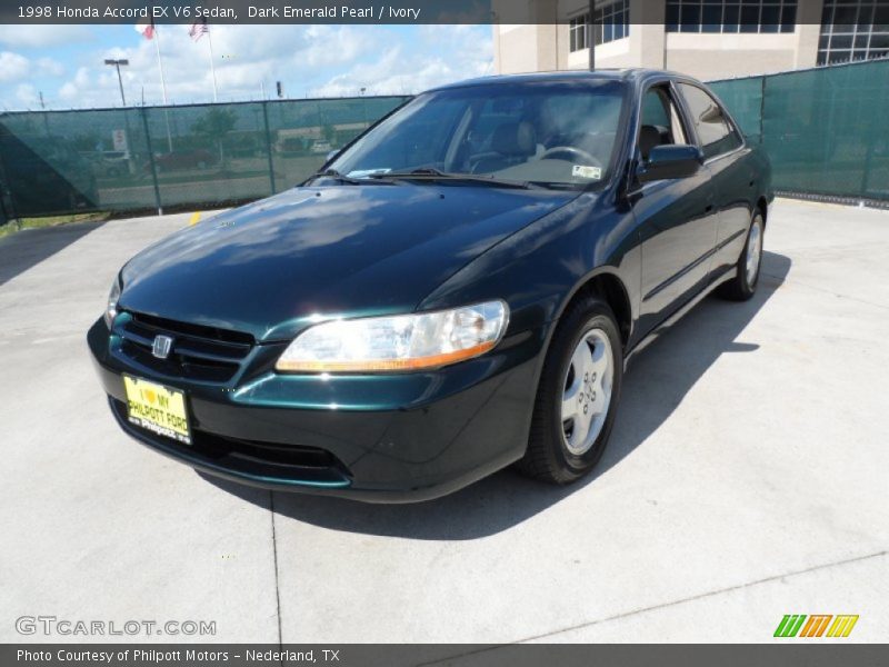 Dark Emerald Pearl / Ivory 1998 Honda Accord EX V6 Sedan