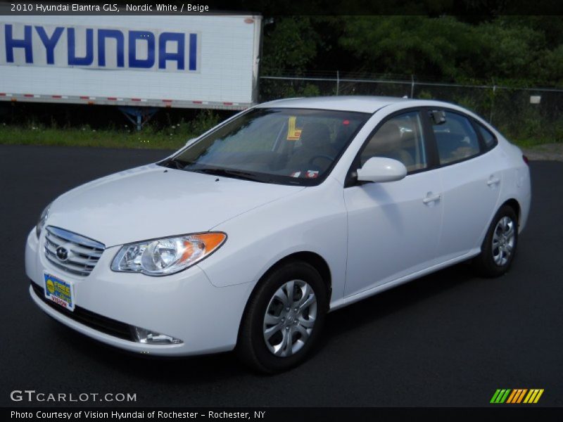 Nordic White / Beige 2010 Hyundai Elantra GLS