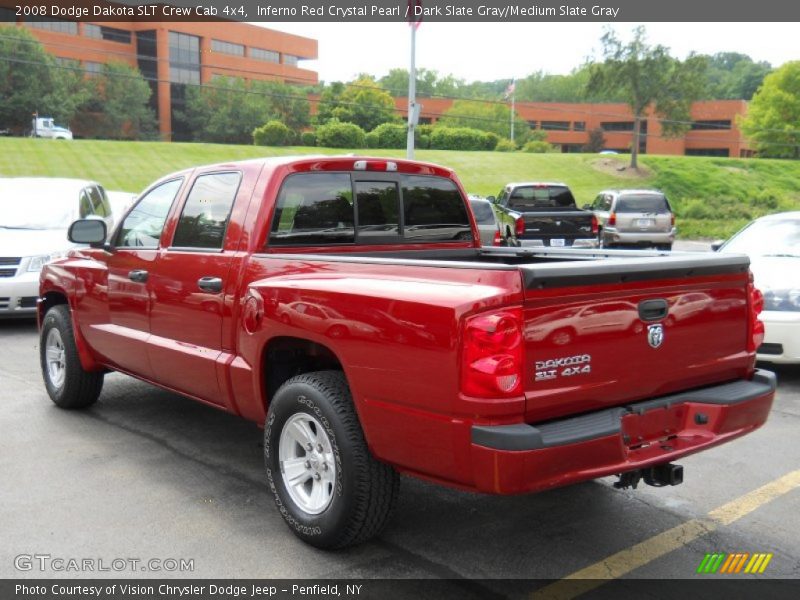  2008 Dakota SLT Crew Cab 4x4 Inferno Red Crystal Pearl