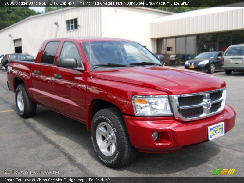 Inferno Red Crystal Pearl / Dark Slate Gray/Medium Slate Gray 2008 Dodge Dakota SLT Crew Cab 4x4