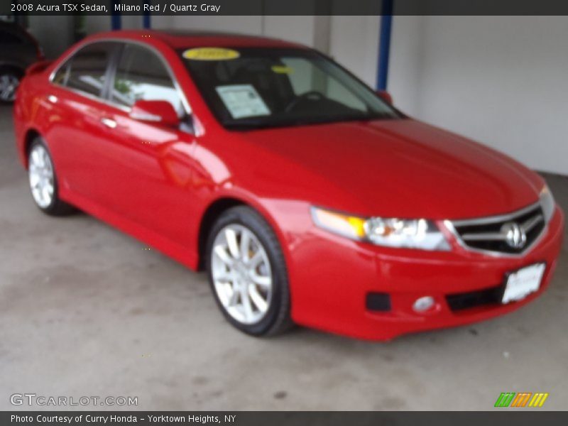 Milano Red / Quartz Gray 2008 Acura TSX Sedan