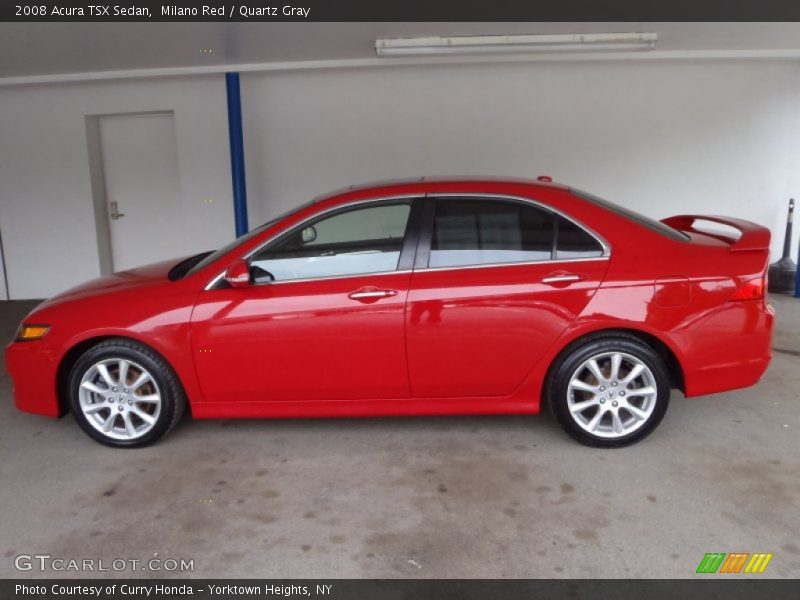 Milano Red / Quartz Gray 2008 Acura TSX Sedan