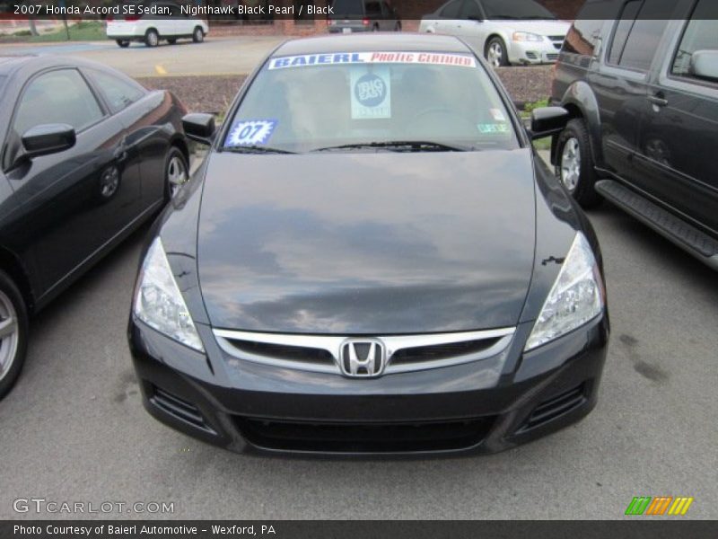 Nighthawk Black Pearl / Black 2007 Honda Accord SE Sedan