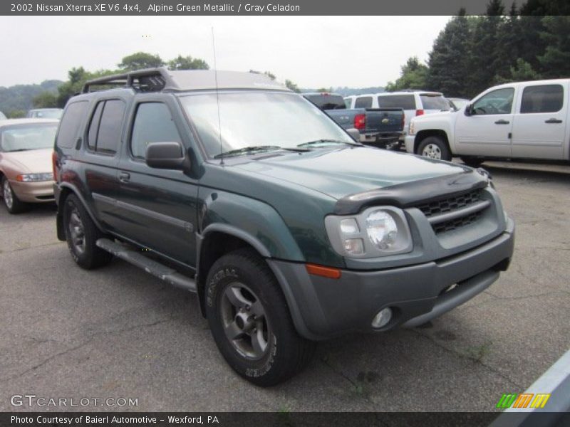 Alpine Green Metallic / Gray Celadon 2002 Nissan Xterra XE V6 4x4