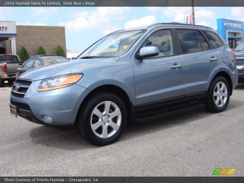 Silver Blue / Beige 2009 Hyundai Santa Fe Limited