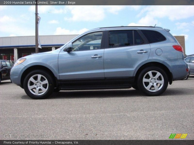 Silver Blue / Beige 2009 Hyundai Santa Fe Limited