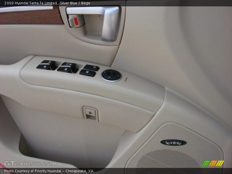 Silver Blue / Beige 2009 Hyundai Santa Fe Limited
