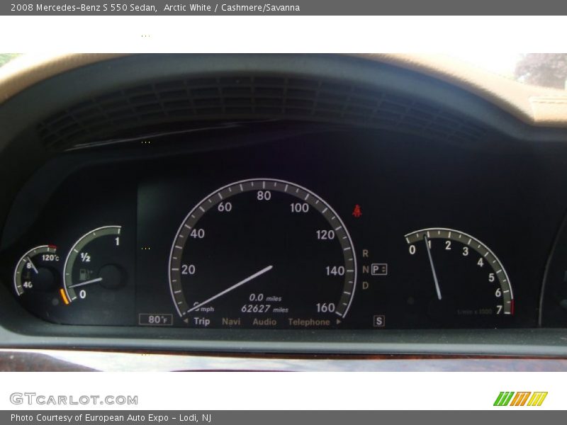 Arctic White / Cashmere/Savanna 2008 Mercedes-Benz S 550 Sedan