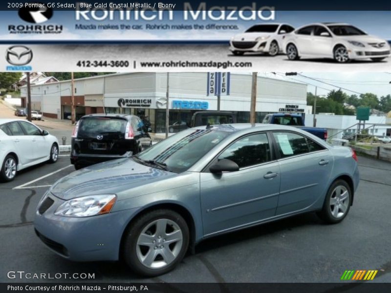 Blue Gold Crystal Metallic / Ebony 2009 Pontiac G6 Sedan