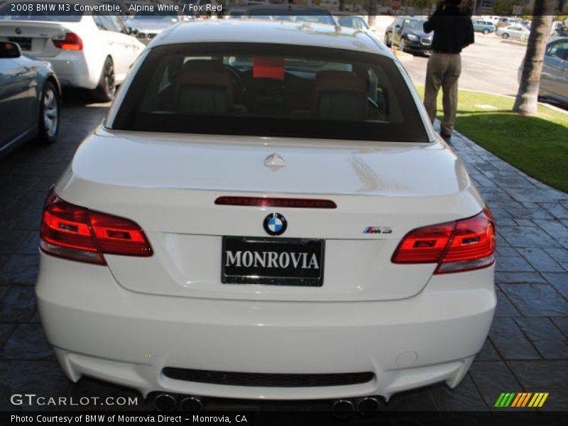 Alpine White / Fox Red 2008 BMW M3 Convertible