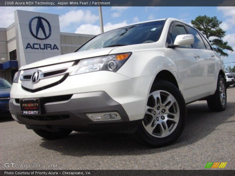 Aspen White Pearl / Parchment 2008 Acura MDX Technology