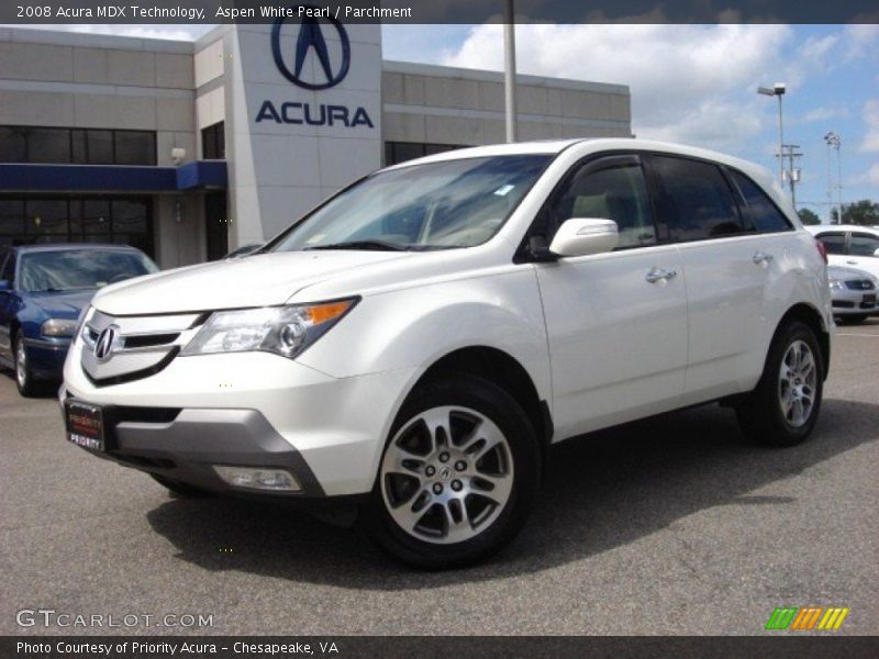 Aspen White Pearl / Parchment 2008 Acura MDX Technology