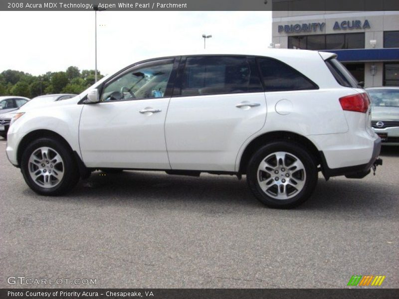 Aspen White Pearl / Parchment 2008 Acura MDX Technology