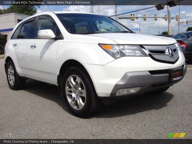 Aspen White Pearl / Parchment 2008 Acura MDX Technology