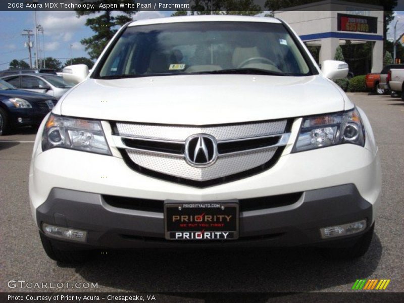 Aspen White Pearl / Parchment 2008 Acura MDX Technology