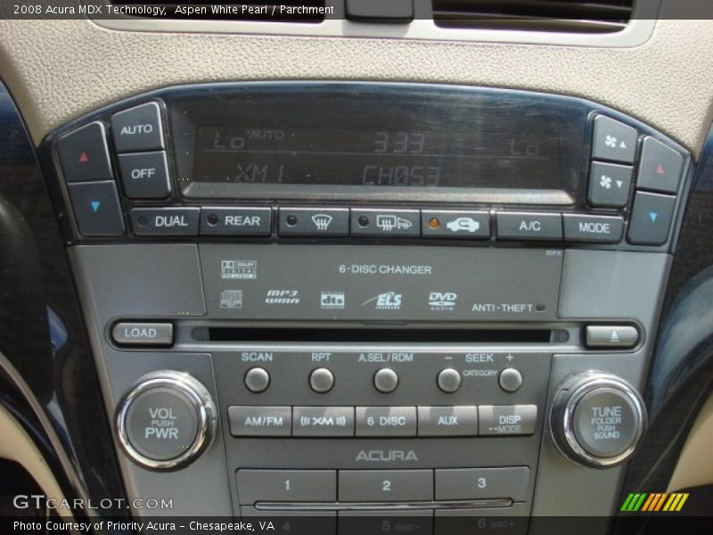 Aspen White Pearl / Parchment 2008 Acura MDX Technology