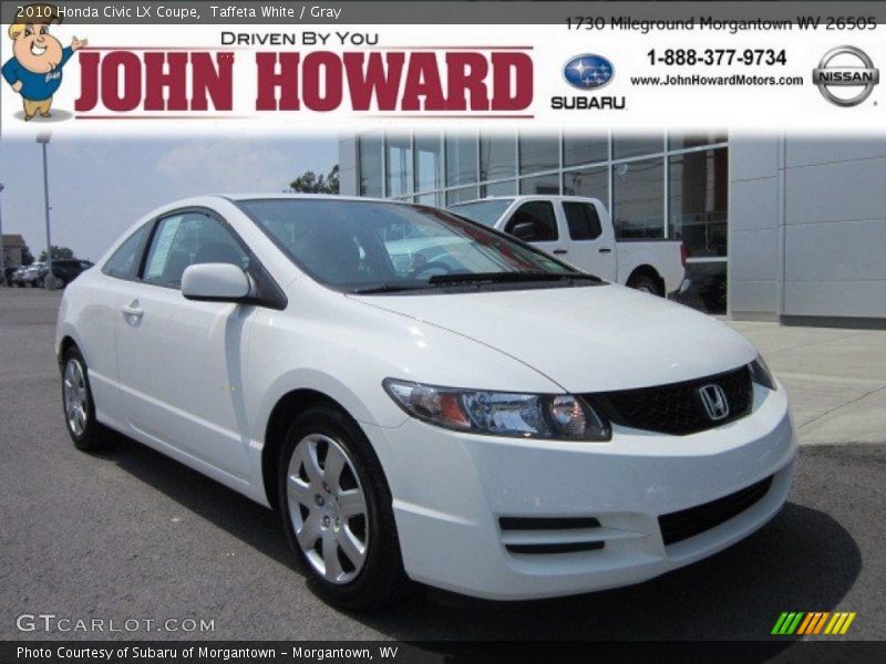 Taffeta White / Gray 2010 Honda Civic LX Coupe