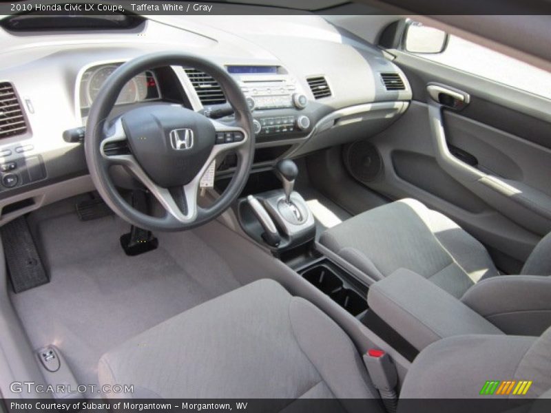 Taffeta White / Gray 2010 Honda Civic LX Coupe
