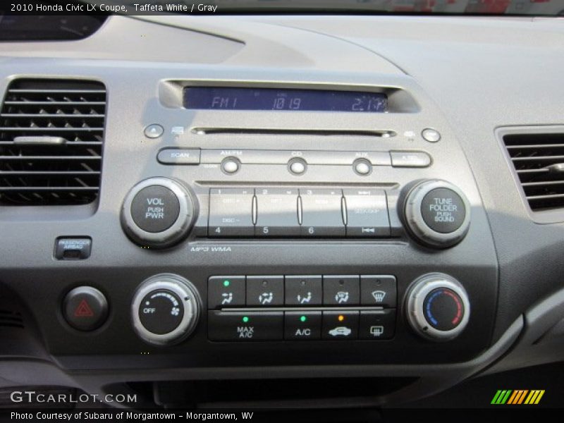 Taffeta White / Gray 2010 Honda Civic LX Coupe