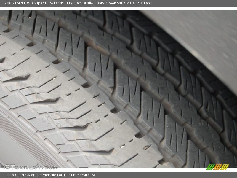 Dark Green Satin Metallic / Tan 2006 Ford F350 Super Duty Lariat Crew Cab Dually