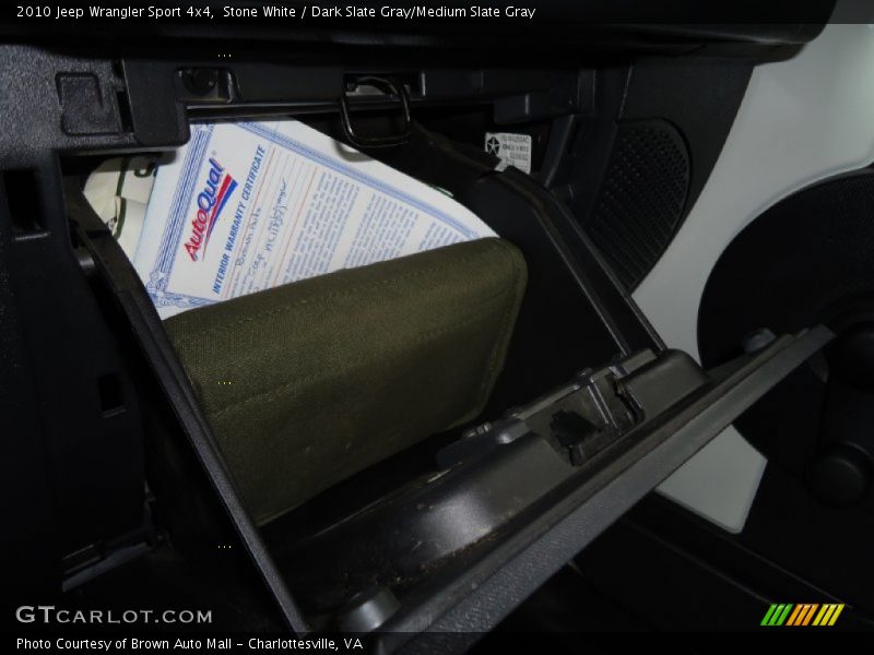 Stone White / Dark Slate Gray/Medium Slate Gray 2010 Jeep Wrangler Sport 4x4