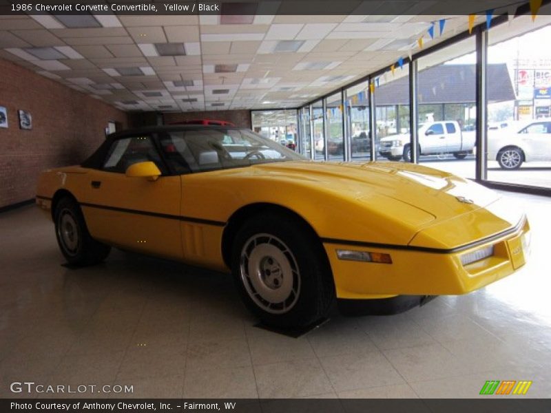Yellow / Black 1986 Chevrolet Corvette Convertible