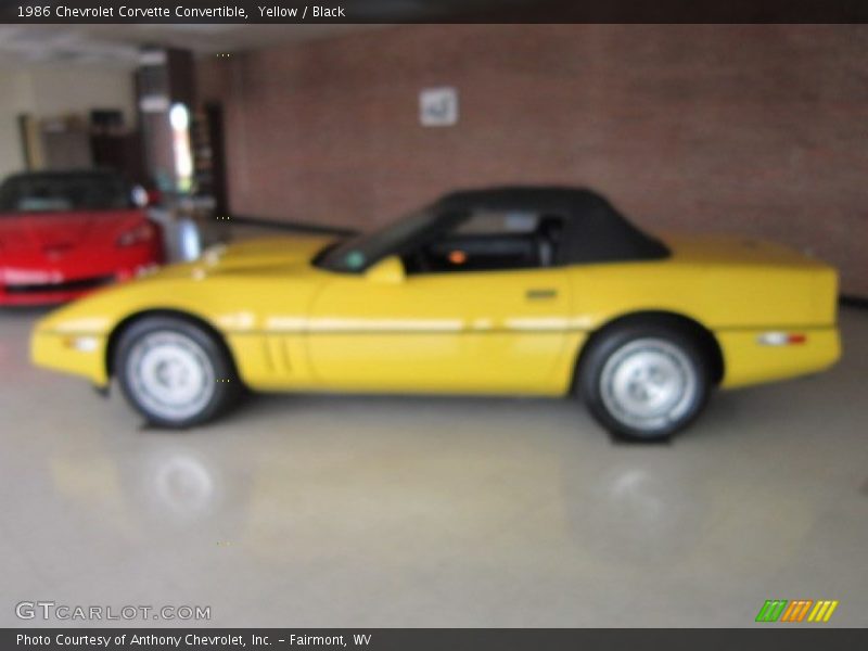 Yellow / Black 1986 Chevrolet Corvette Convertible