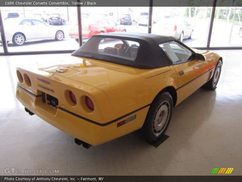 Yellow / Black 1986 Chevrolet Corvette Convertible