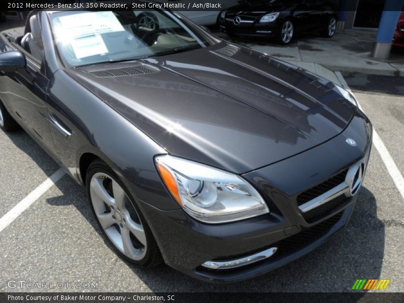 Steel Grey Metallic / Ash/Black 2012 Mercedes-Benz SLK 350 Roadster