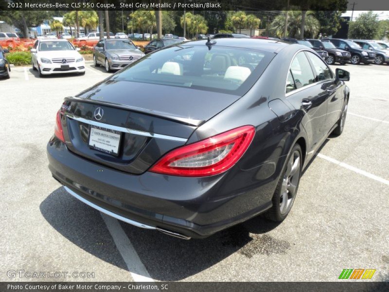 Steel Grey Metallic / Porcelain/Black 2012 Mercedes-Benz CLS 550 Coupe