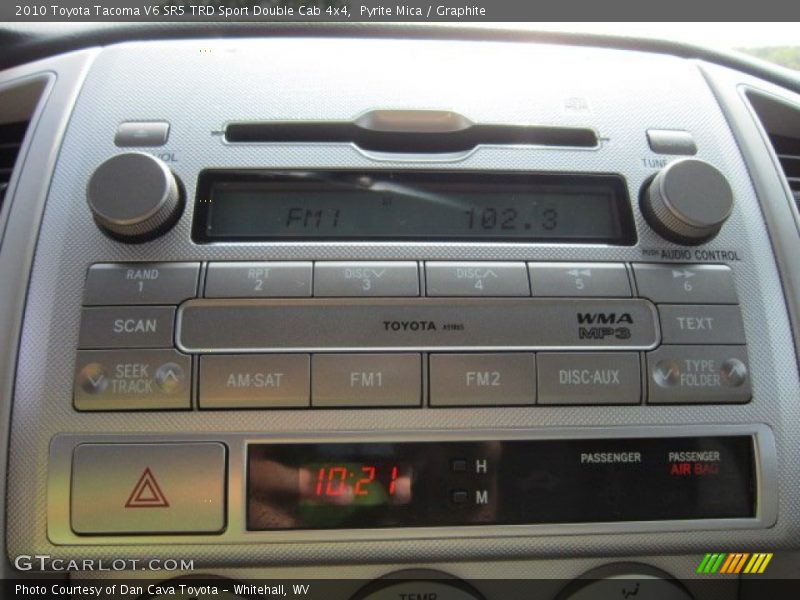 Controls of 2010 Tacoma V6 SR5 TRD Sport Double Cab 4x4