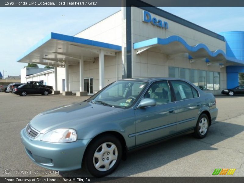 Iced Teal Pearl / Gray 1999 Honda Civic EX Sedan