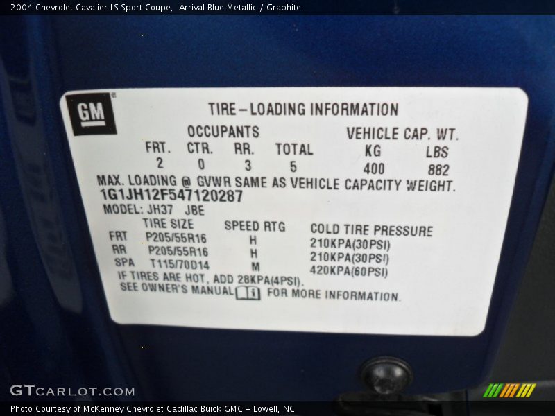 Arrival Blue Metallic / Graphite 2004 Chevrolet Cavalier LS Sport Coupe