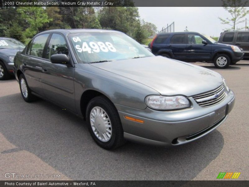 Medium Gray Metallic / Gray 2003 Chevrolet Malibu Sedan